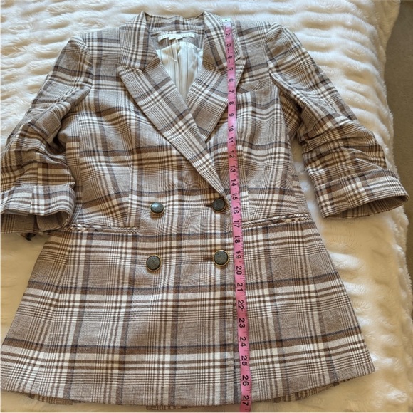 Veronica Beard Viva Dickey Jacket Brown Plaid Blazer - Picture 13 of 15